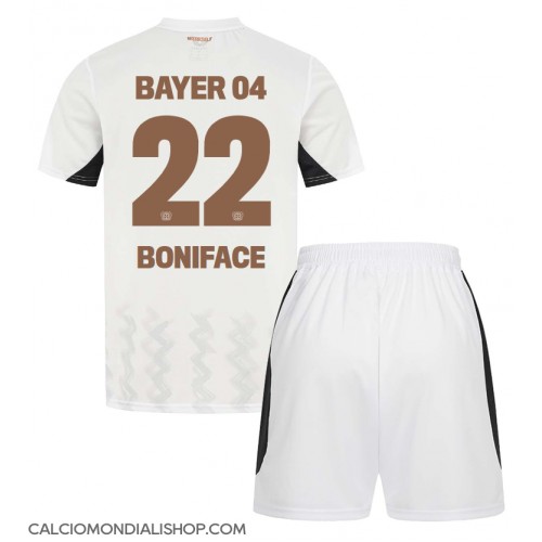 Maglie da calcio Bayer Leverkusen Victor Boniface #22 Seconda Maglia Bambino 2024-25 Manica Corta (+ Pantaloni corti)